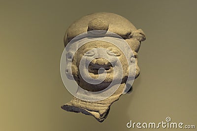colombian ancient anthropomorphic face ceramic Editorial Stock Photo