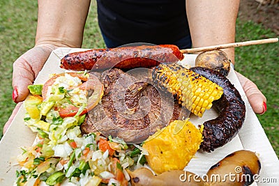 Colombian barbecue, typical food of Colombia- close-up image Stock Photo