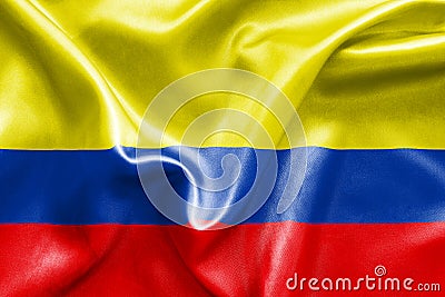 Colombian Flag Rippled Effect Illustration Stock Photo