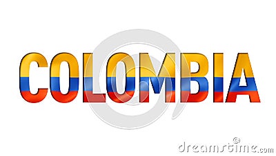 Colombian flag text font Stock Photo