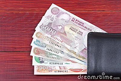 Colombian money in the wallet Stock Photo