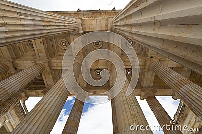 Colombian National capitol building columns and roof Neoclassical style Stock Photo