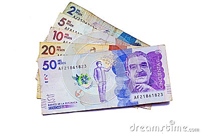 Colombian peso bills Stock Photo