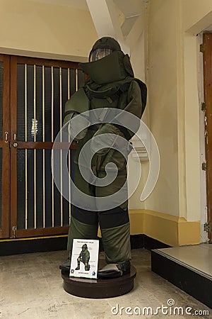 Colombian police bomb suit Editorial Stock Photo