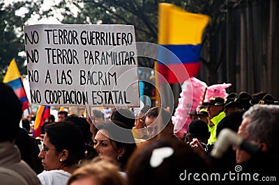 Colombian Protesters Editorial Stock Photo