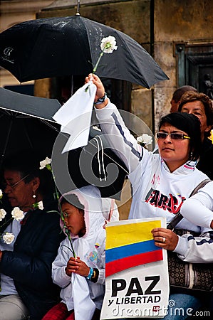 Colombian Protesters Editorial Stock Photo