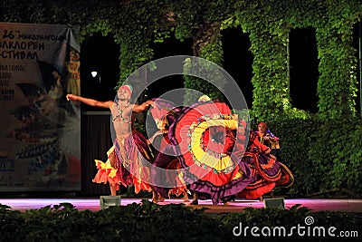 Colombian temperamental dance stage performance Editorial Stock Photo