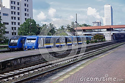 Colombo Fort is the main railway station in Sri Lanka. Trains run daily from this Colombo Fort railway station to all parts of the Editorial Stock Photo