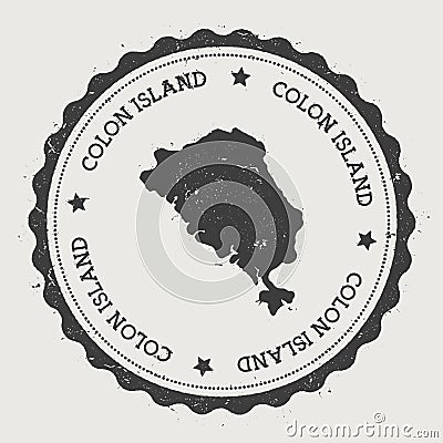 Colon Island sticker. Vector Illustration