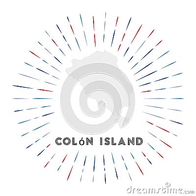 Colon Island sunburst badge. Vector Illustration