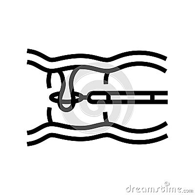 colon polyps gastroenterologist line icon vector illustration Cartoon Illustration