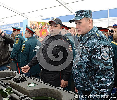 Colonel-General of the Police, Deputy Minister of the Interior of the Russian Federation Arkady Gostev at the International Salon Editorial Stock Photo