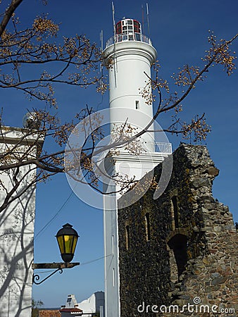 Colonia de Sacramento Lighthouse Stock Photo