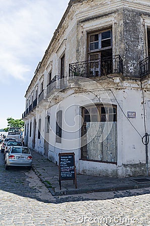 Colonia del Sacramento, Uruguay - Dezember 26, 2015: Portuguese colonial architecture and ancient cobblestone streets are some of Editorial Stock Photo