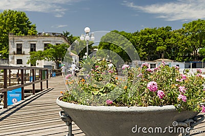 Colonia del Sacramento, Uruguay - Dezember 26, 2015: Portuguese colonial architecture and ancient cobblestone streets are some of Editorial Stock Photo