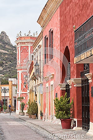 Colonial architecture in Bernal, Mexico Editorial Stock Photo