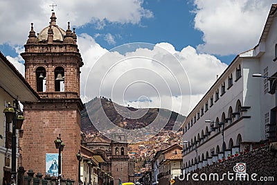 Colonial architecture and cityscape in Cusco, Peru Editorial Stock Photo