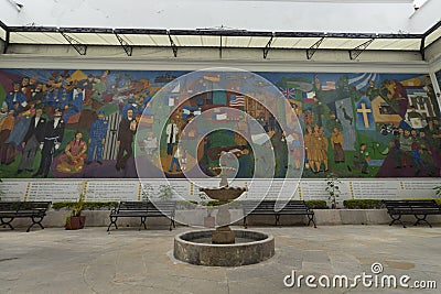 Colonial architecture style backyard of colombian police museum Editorial Stock Photo