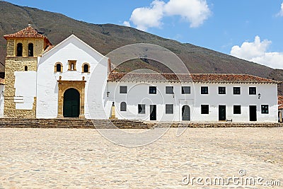 Colonial city Villa de Leyva in Colombia which is a tourist attraction Stock Photo