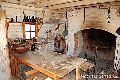 Colonial Era Kitchen Editorial Stock Photo