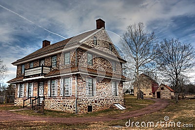 Colonial farm Stock Photo