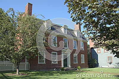 Colonial historic brick house Stock Photo