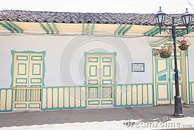 Colonial house. Colombian traditional architecture Editorial Stock Photo