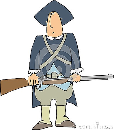 Colonial Soldier Cartoon Illustration