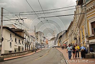 Colonial streets of Quito Editorial Stock Photo