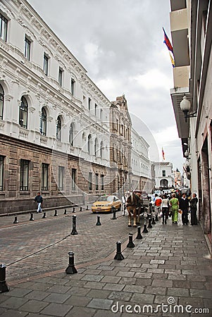 Colonial streets of Quito Editorial Stock Photo