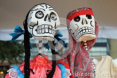 Offerings, skulls, crafts related to the day of the dead in Mexico. Festivity full of colors and traditions that makes us remember Stock Photo