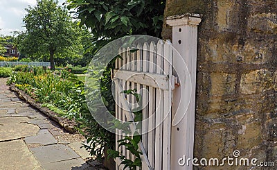 Colonial Village Gate Courtyard Event Stock Photo