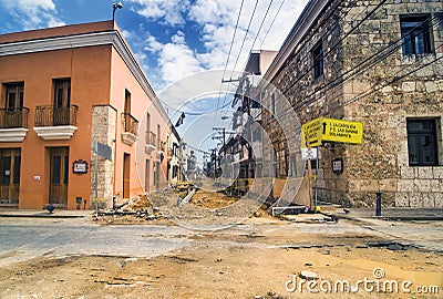 Colonial Zone Remodelation, Dominican Republic Editorial Stock Photo