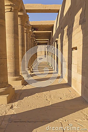 A colonnade of ancient columns (Egypt) Stock Photo