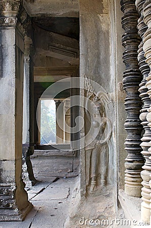 Colonnade, Ankor Wat Stock Photo