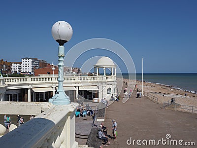 Colonnade on the beach in Bexhill on Sea Editorial Stock Photo