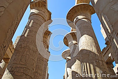 Colonnade of the Karnak temple in Luxor, Egypt Stock Photo