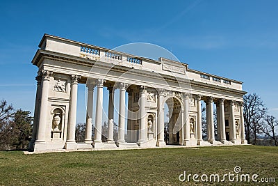 The colonnade on Rajstna is a romantic classicist gloriet near Valtice town, Czech Republic Stock Photo