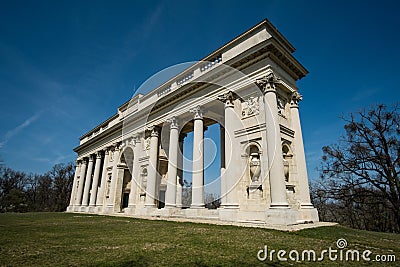 The colonnade on Rajstna is a romantic classicist gloriet near Valtice town, Czech Republic Stock Photo