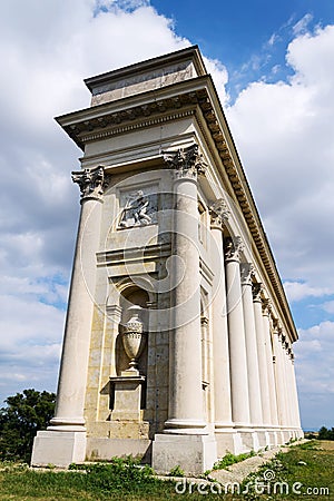 Colonnade Reistna, romantic classicist gloriette near Valtice, Moravia, Czech Republic Stock Photo