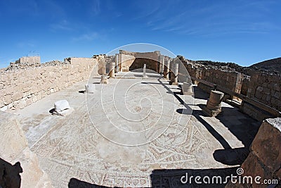 Colonnade of the ruins of ancient temple Stock Photo