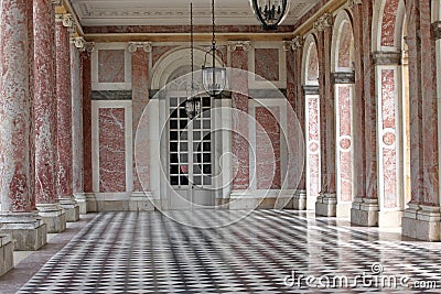 Colonnaded the Grand Trianon in Palace Versailles, France. The G Stock Photo