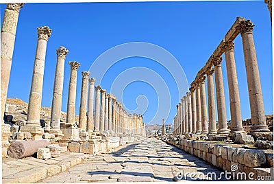 Colonnaded street Stock Photo