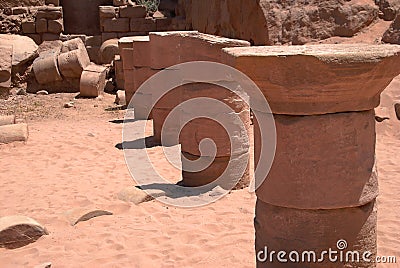 The Colonnaded Street in the lost city of Petra Editorial Stock Photo