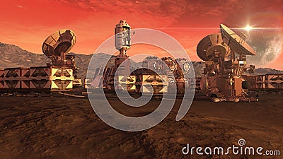 Colony on a red planet Stock Photo