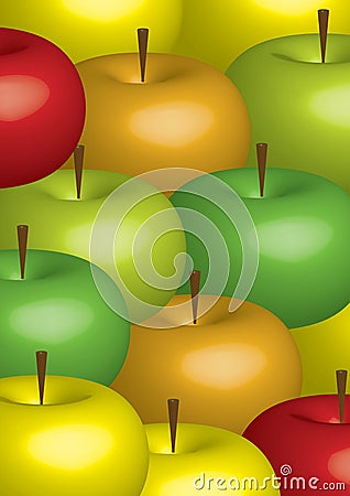 Color abstract apples background Cartoon Illustration