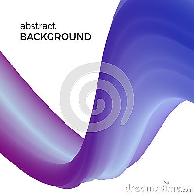 Color abstract composition of the blue watercolor waves. Vector Illustration