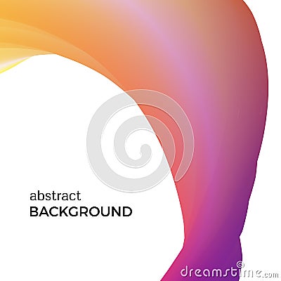 Color abstract composition of the orange watercolor waves Vector Illustration