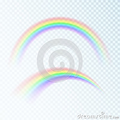 Color Abstract Rainbow. Spectrum of light, seven colors. Vector illustration isolated on transparent background Vector Illustration