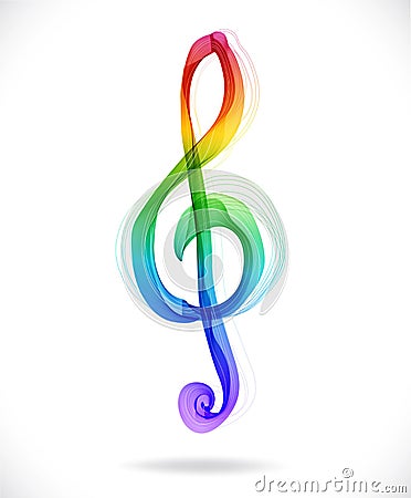 Color abstract treble clef Vector Illustration